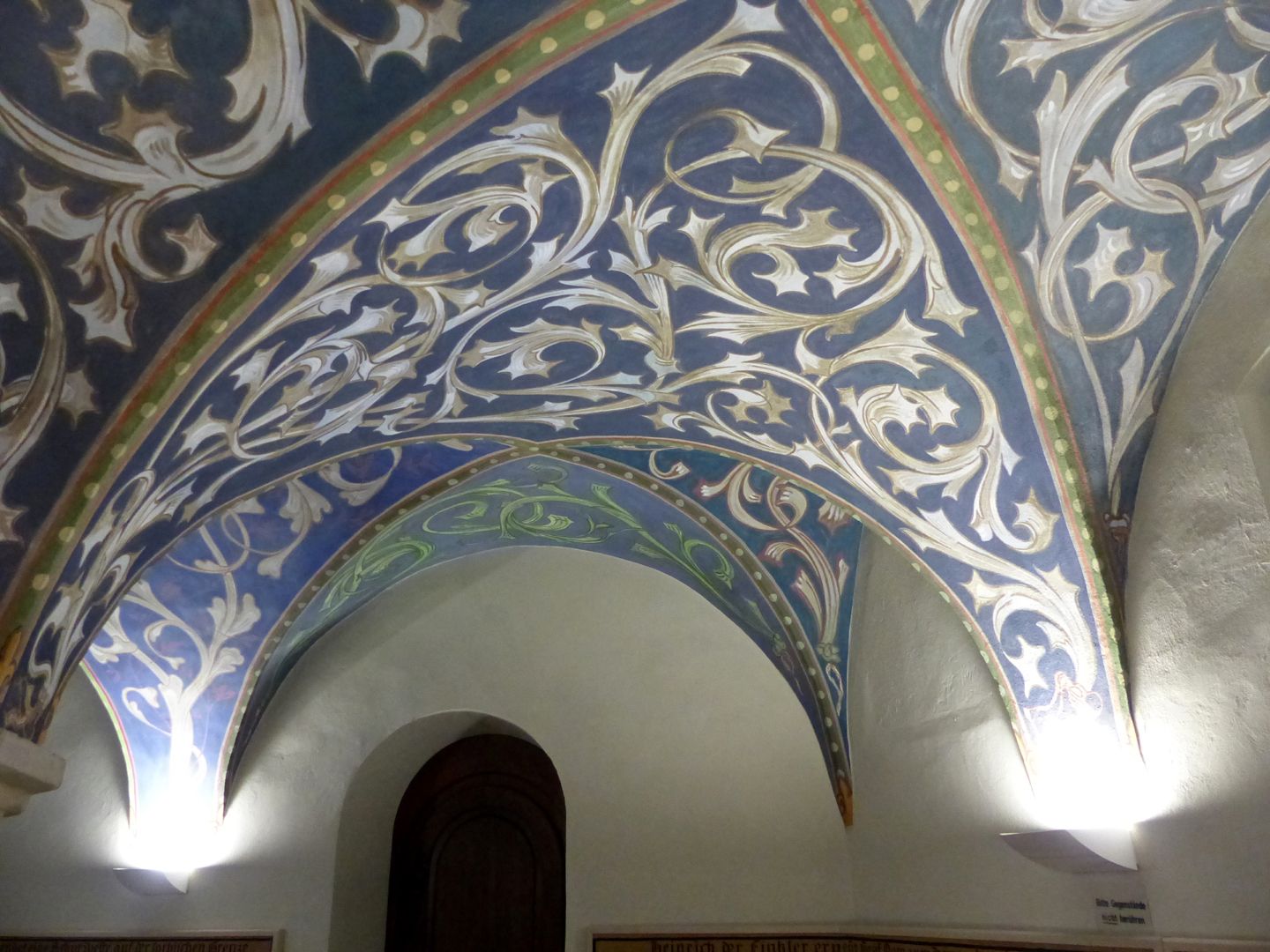 Gewölbeausmalung des Orlamündesaals Sich in die Wand totlaufende Gewölbekappen