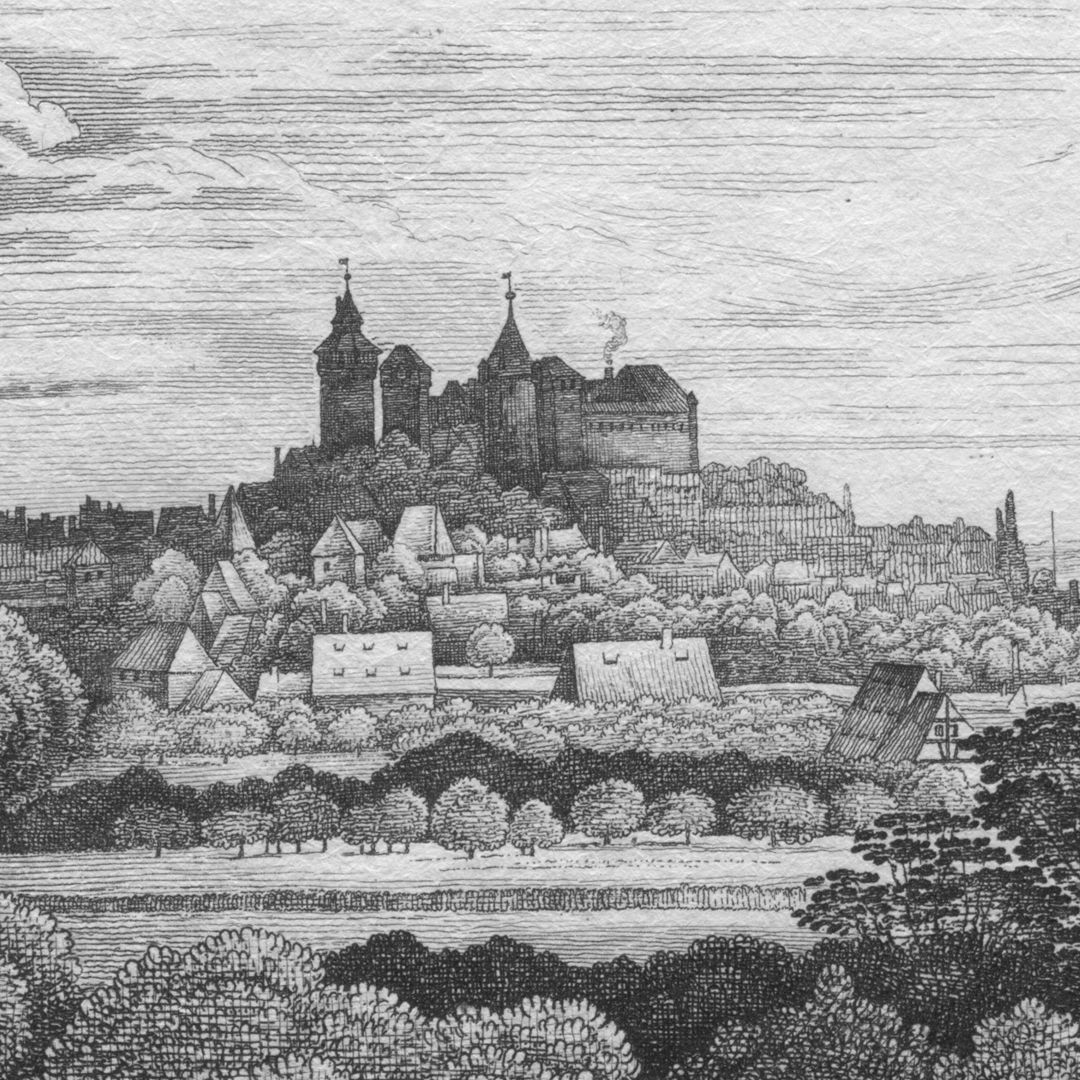 Die Burg von der Morgen-Seite Detailansicht mit Burg