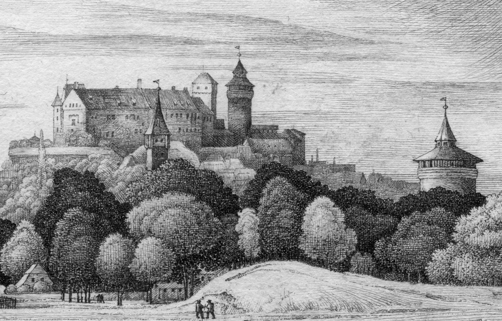 Die Burg von Süd-West Burgansicht von Süd-West mit Tiergärtnertorturm und Neutorturm