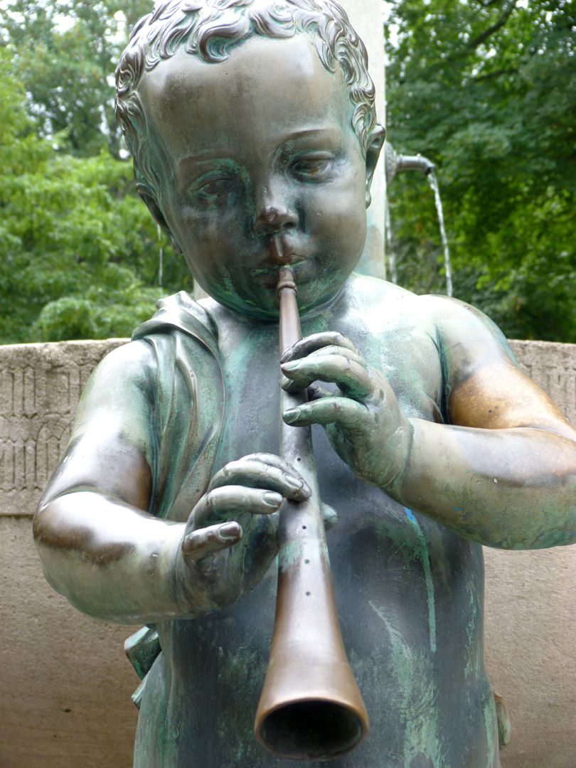 Minstrel Fountain Hybrid creature: boy with shepherd´s pipe