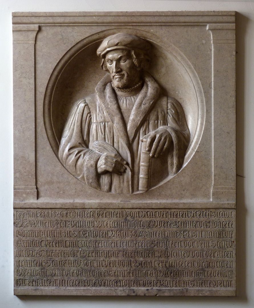 Melanchthon Relief image of Melanchthon and inscription