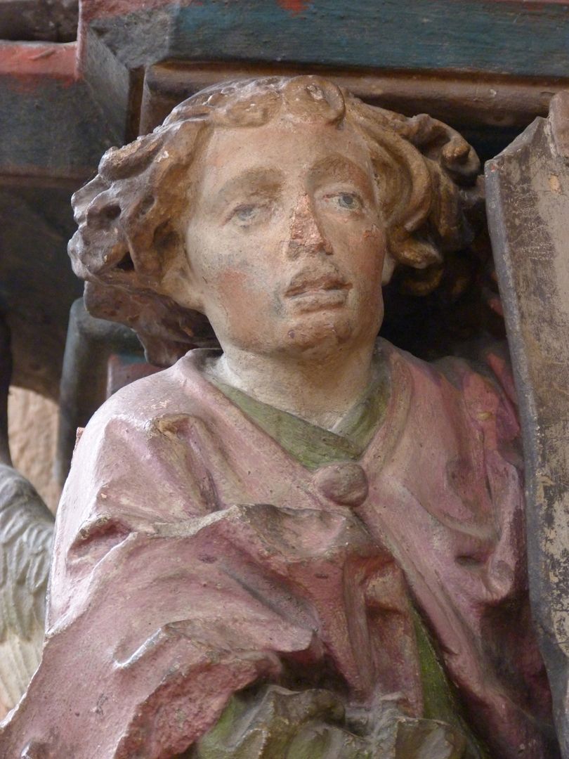 Epitaph of Hans Rebeck seitlicher Engel auf der linken Seite, Oberkörper