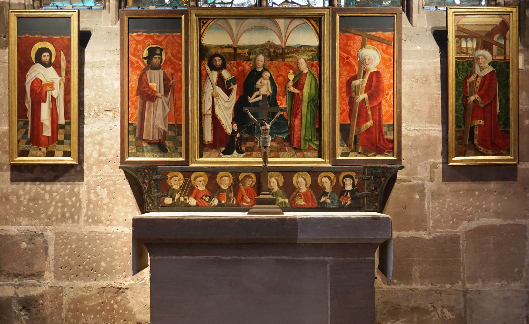 Krell-Altar Aufgeklappter Altar mit separat gehängten äußeren Seitenflügeln