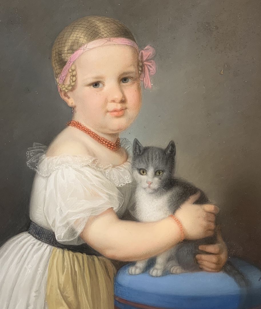 Mädchen mit Katze Detail