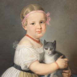Mädchen mit Katze