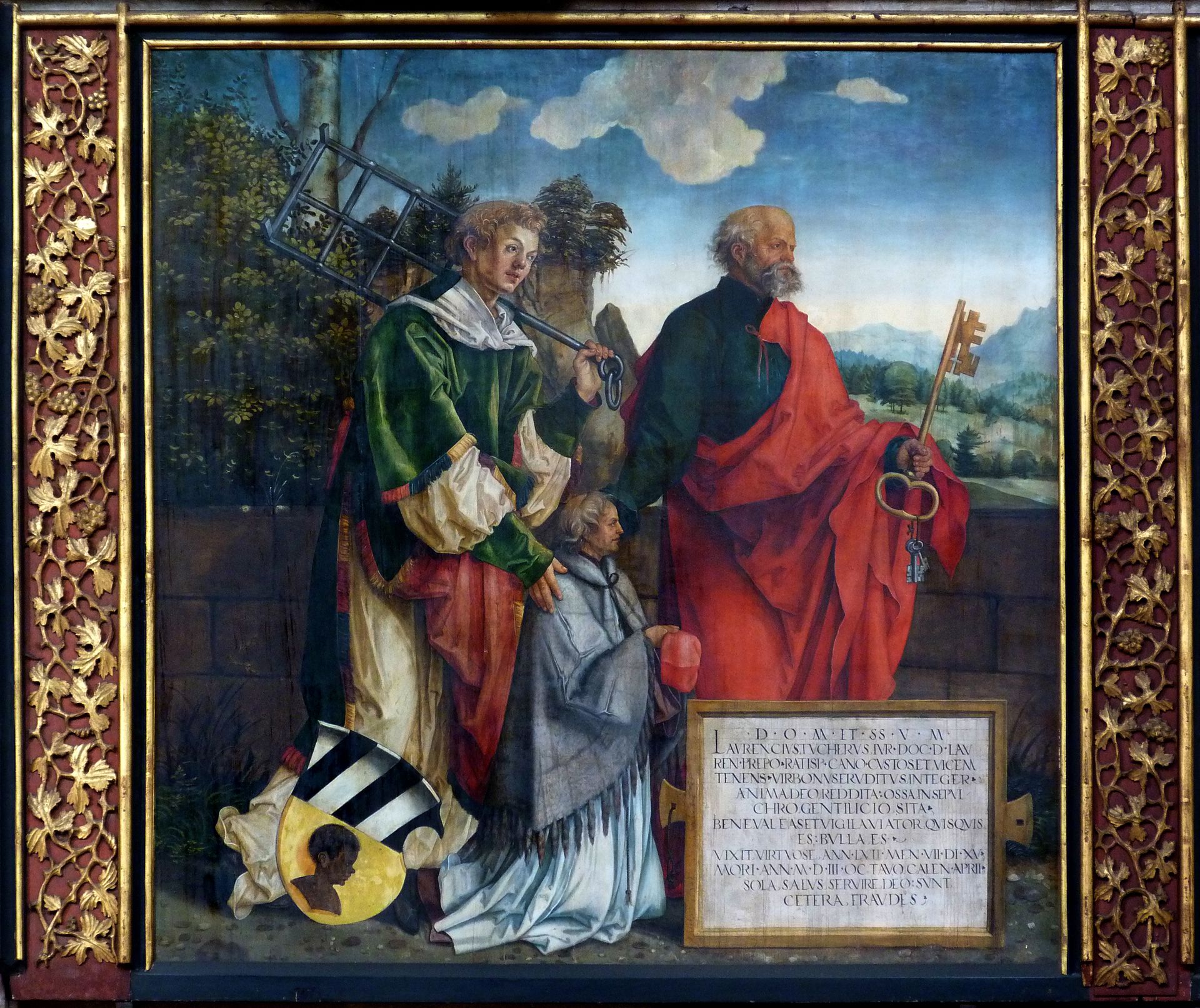 Epitaph for Provost Lorenz Tucher Left panel, St. Lorenz, St. Peter and Provost Tucher
