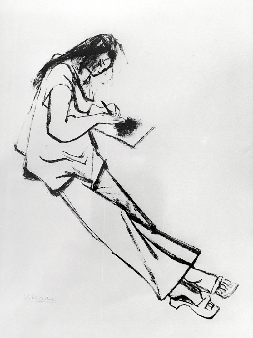 Woman drawing 