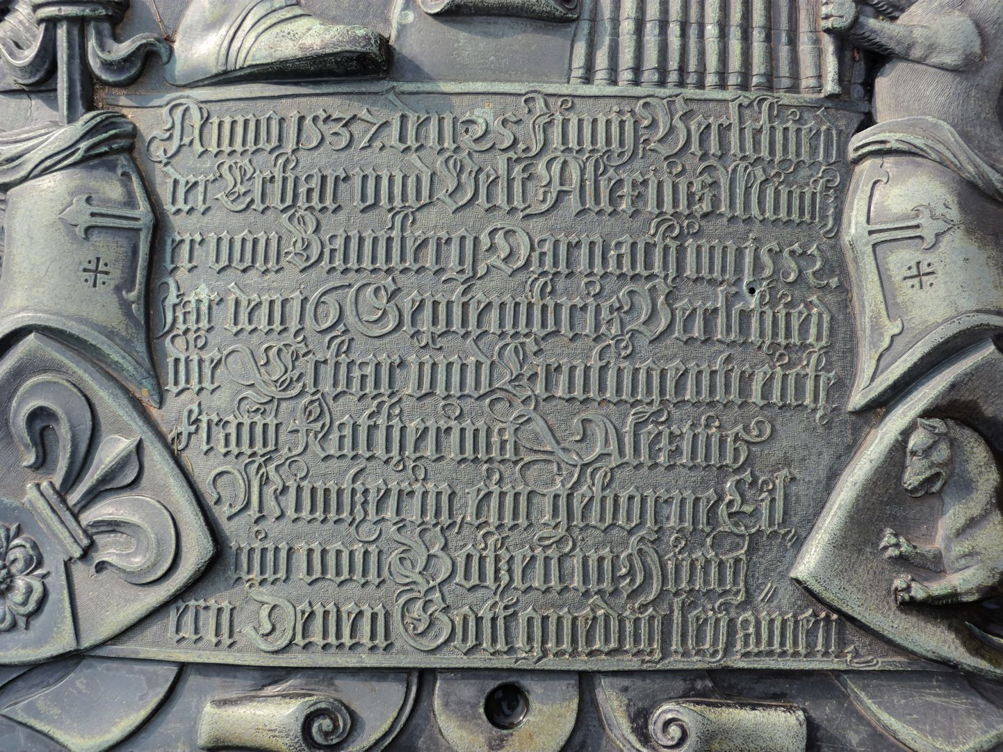 Alexius Müntzer of Bamberg (died 1537) and Katharina Eisen (died 1552) Inscription