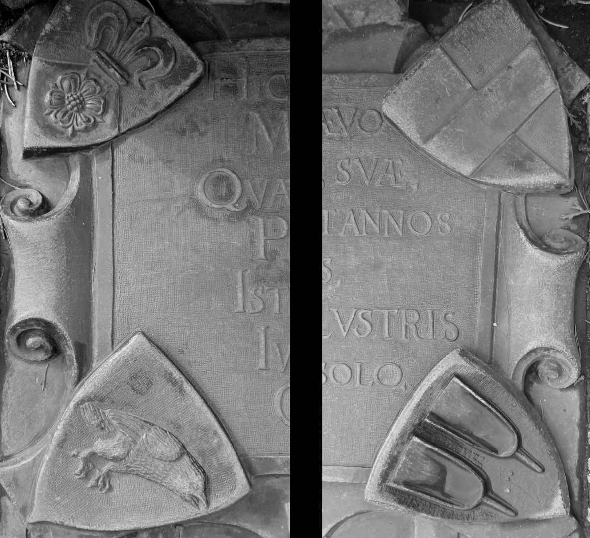 Alexius Müntzer of Bamberg (died 1537) and Katharina Eisen (died 1552) Coat of arms of the Latin inscription