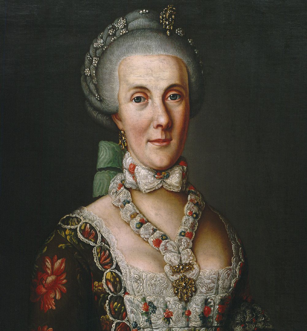 Portrait of Magdalena Barbara von Hailbronner Detail