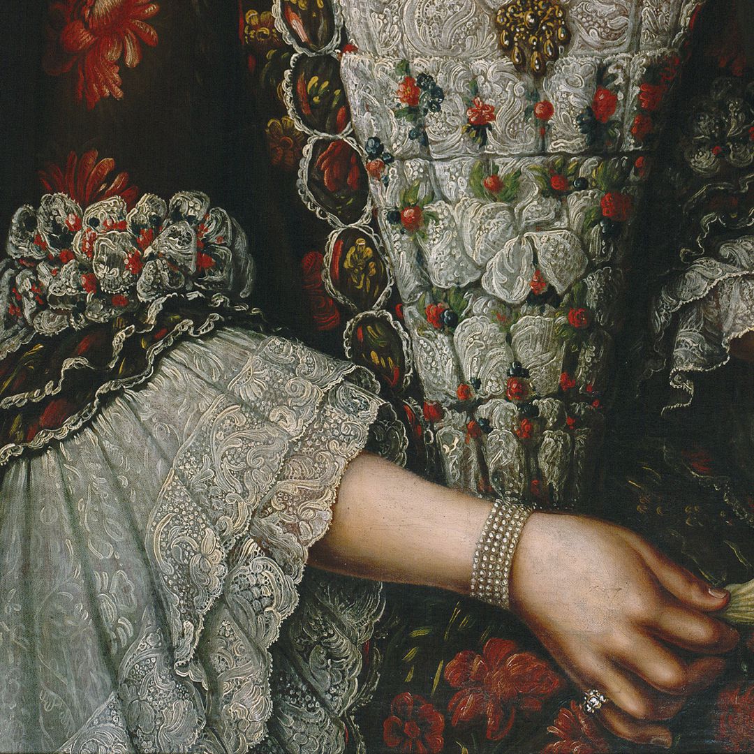 Portrait of Magdalena Barbara von Hailbronner Detail