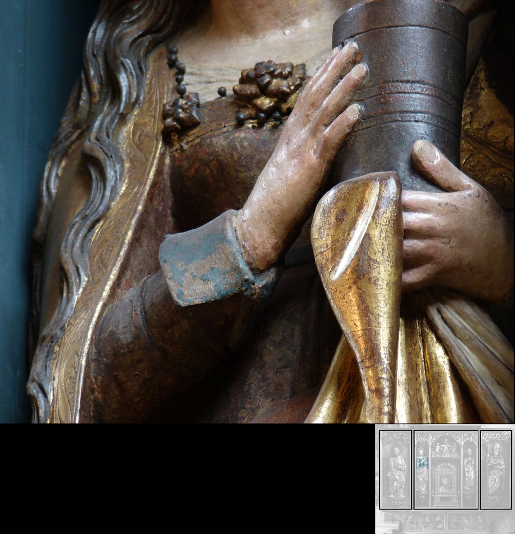 Marthaaltar Maria Magdalena, Detail, Hände