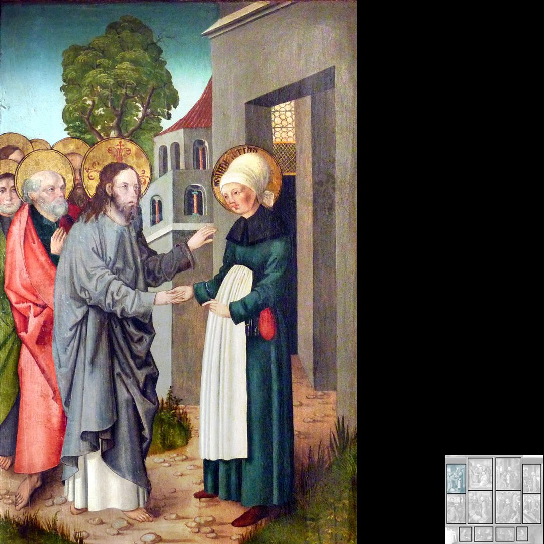 Marthaaltar Martha empfängt Jesus und seine Jünger