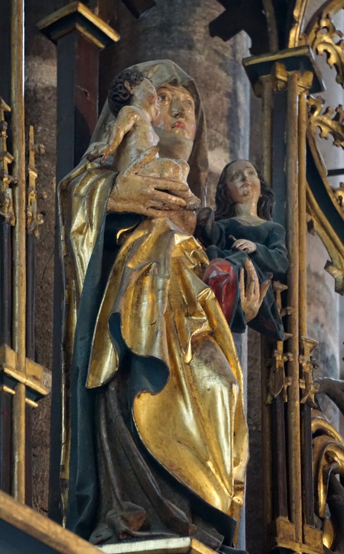 Anna Detailed view of the the crowning superstructure of St. Anne´s Altar, detail with St. Anne
