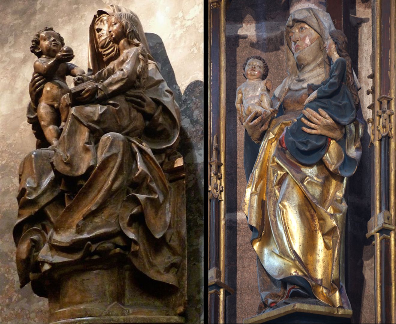 Anna Image comparison: on the left Veit Stoss Anna-Selbdritt (c. 1505) in St. Anna's in Vienna