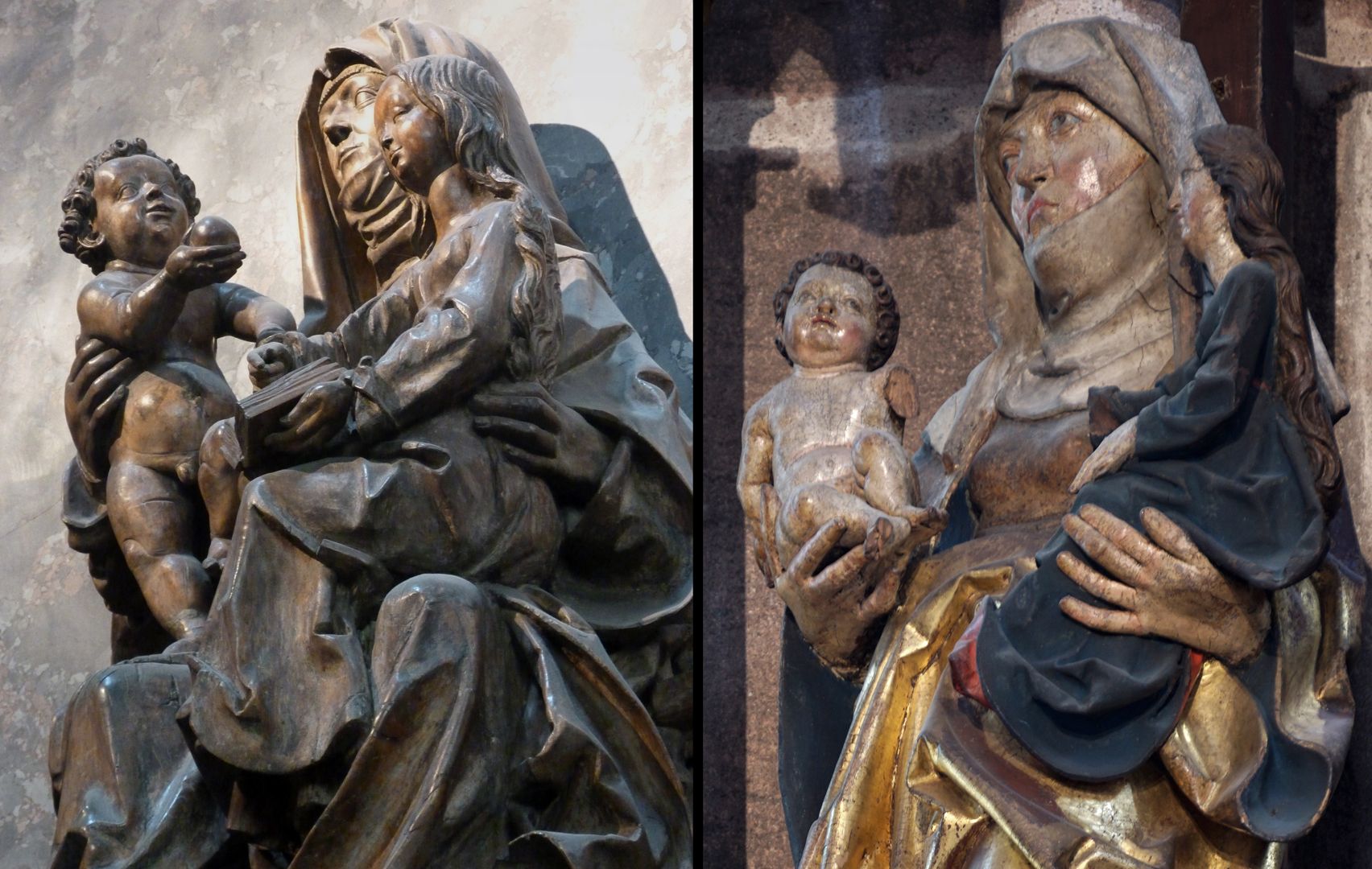 Anna Image comparison: on the left Veit Stoss Anna-Selbdritt (c. 1505) in St. Anna's in Vienna