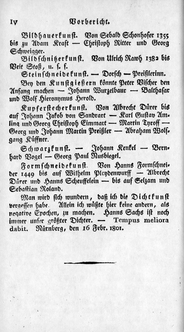 Description of the most distinguished curiosities in the Imperial City of Nurembergin its districts Preliminary report/ IV
