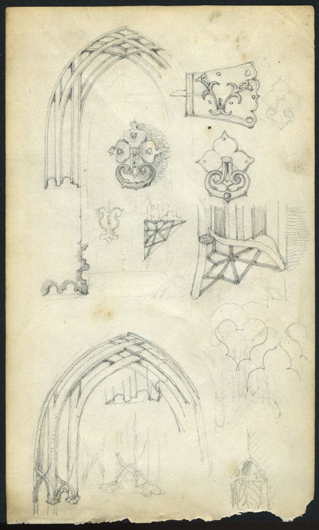 Skizzenbuch von Paul Ritter Nürnberg, Unschlitthaus, Portaldetails