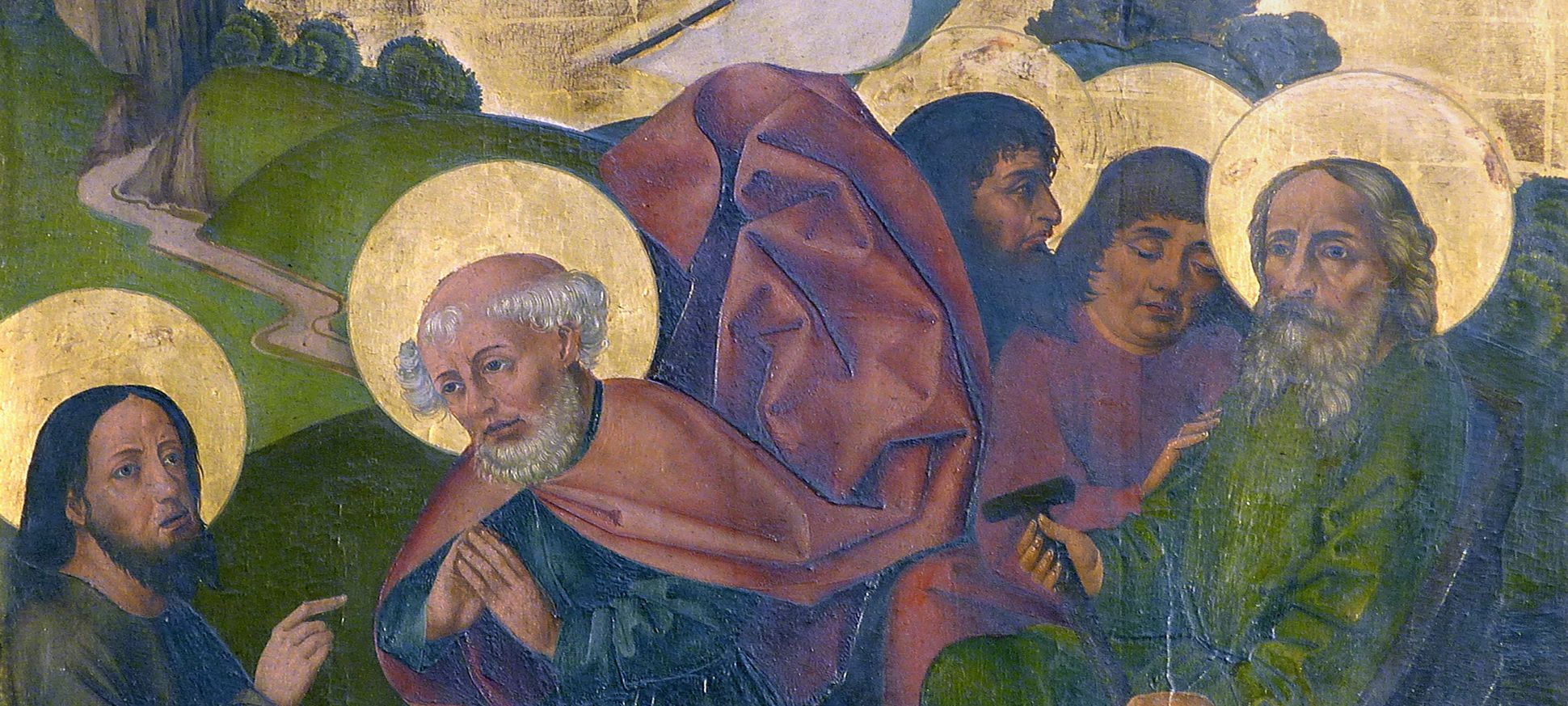 Peter´s Altar Shrine, right wing above, calling of Peter, detail with heads