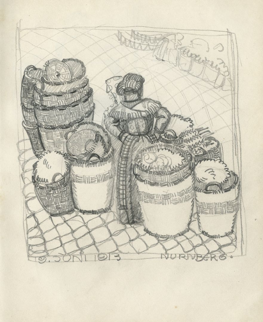 Sketch books Market scenes from 19.06.1913