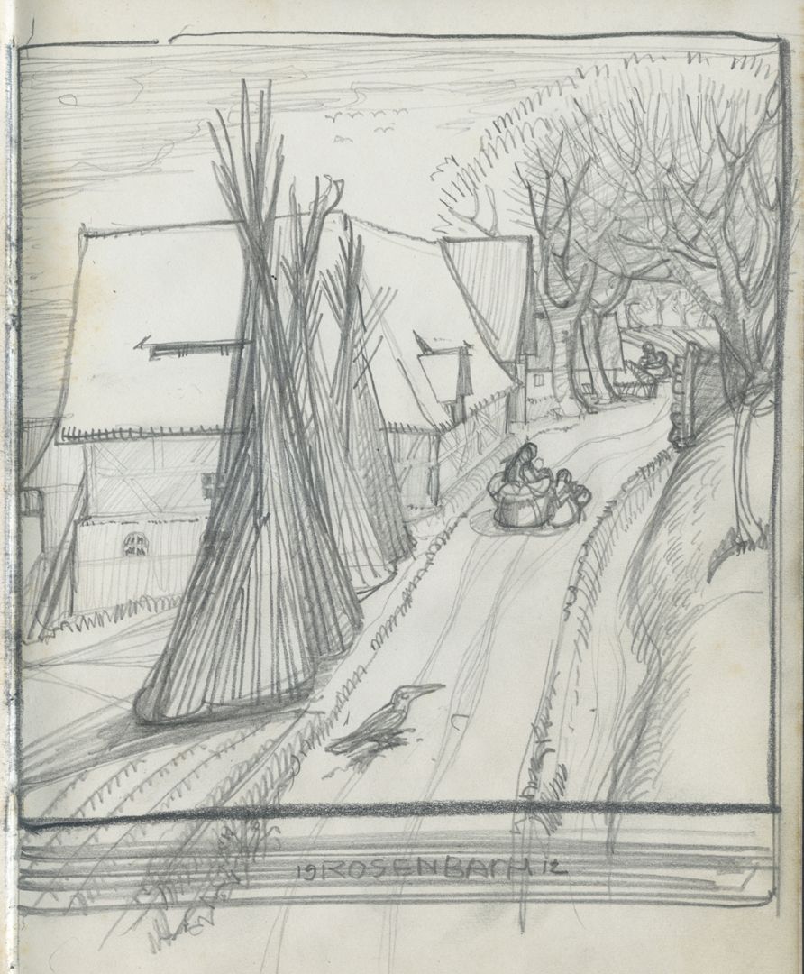 Sketch books Village street, Rosenbach 1912