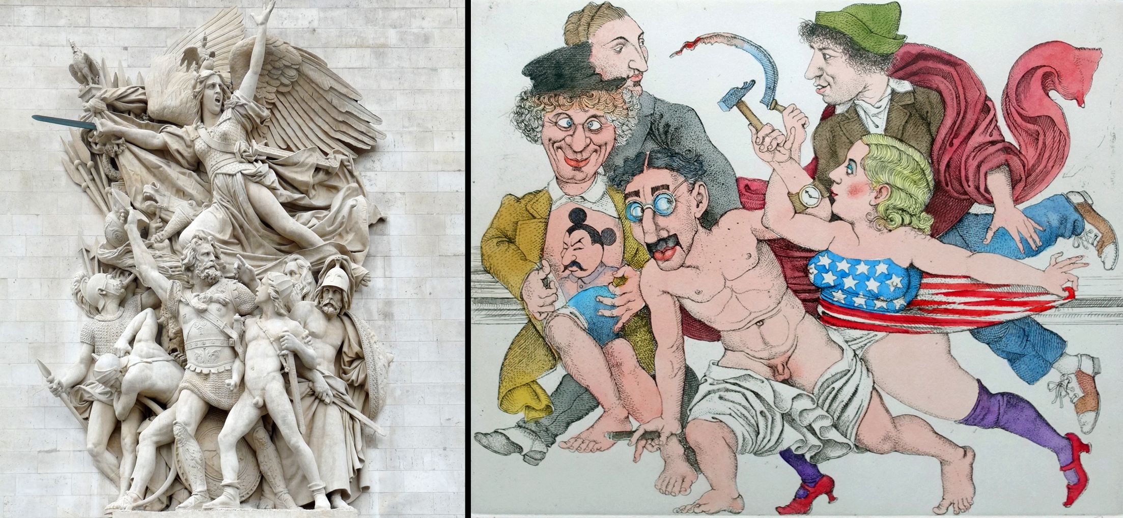 The Marx-Brothers in Moscow Image comparison with a work by Antoine Étex on the Arc de Triomphe