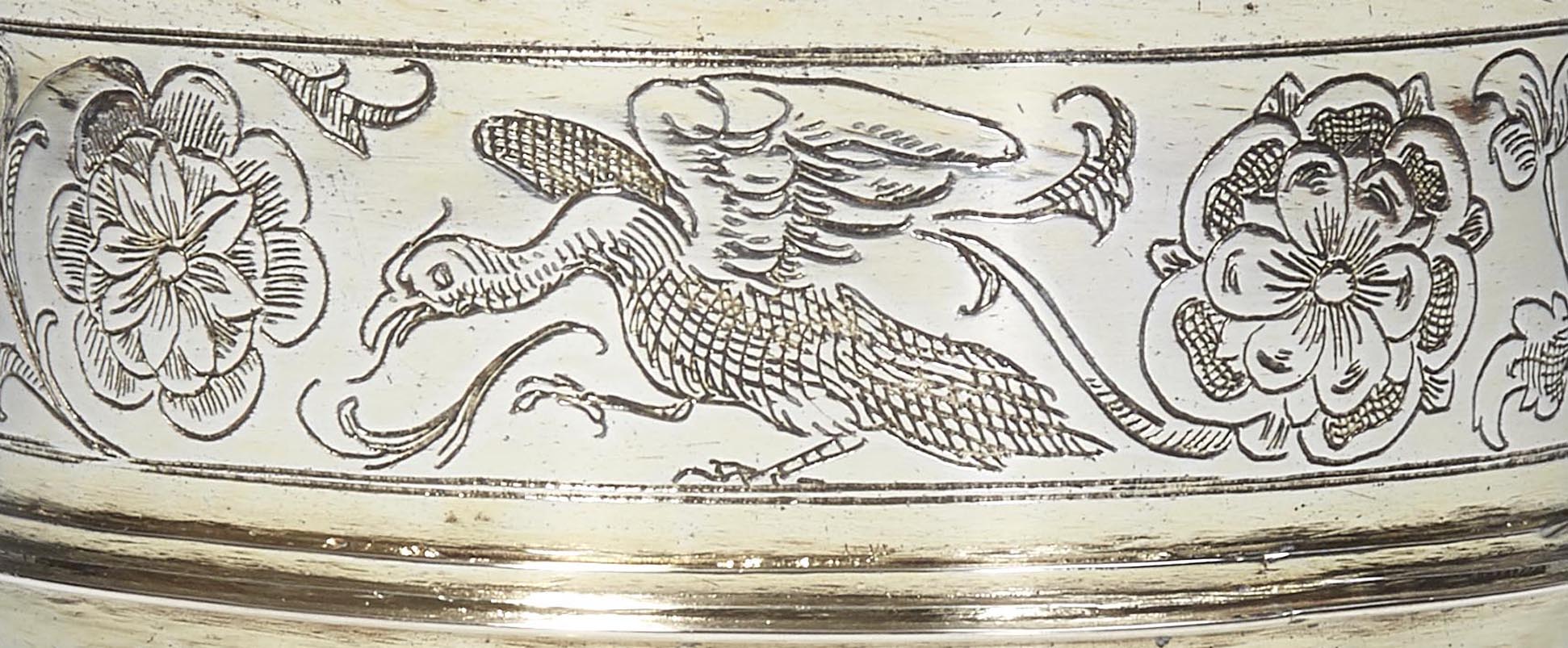 Nuremberg pedestal cup Detail of the upper edge