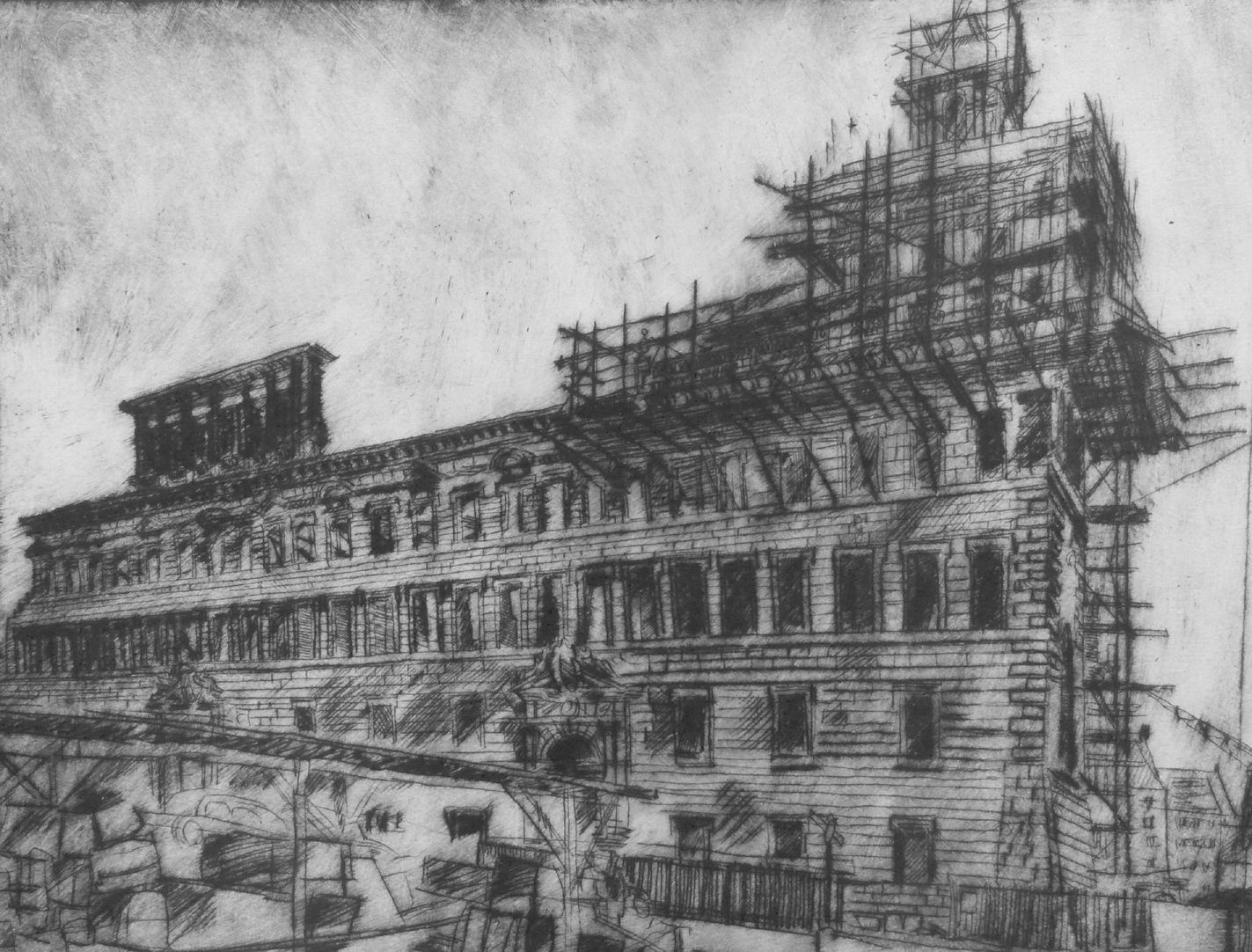 Old City Hall, rebuilding Detail