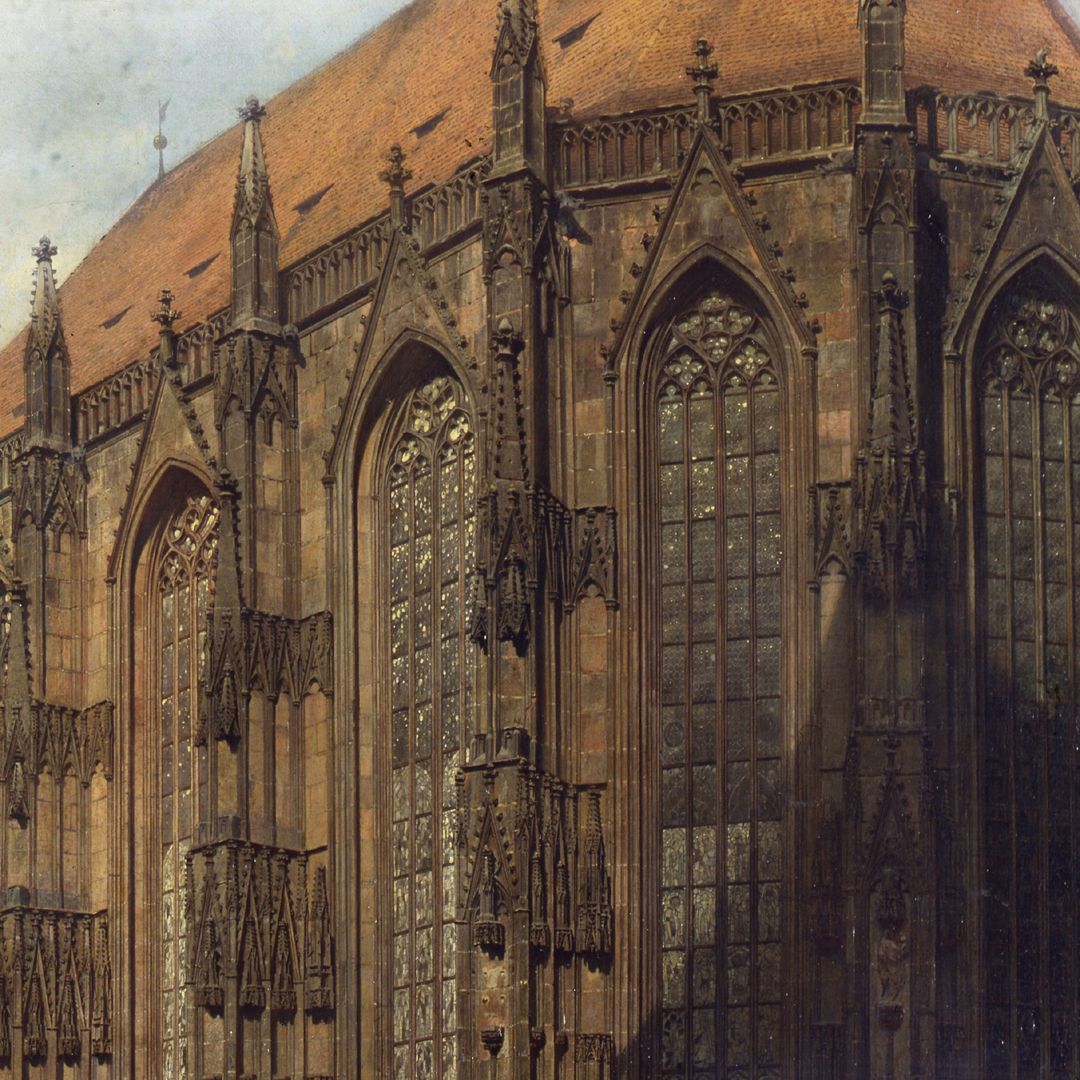 The old show at Nuremberg at the time of Gustav Adolf's entry on 21 March 1632. Picture of the choir hall of the Sebalduskirche, detail