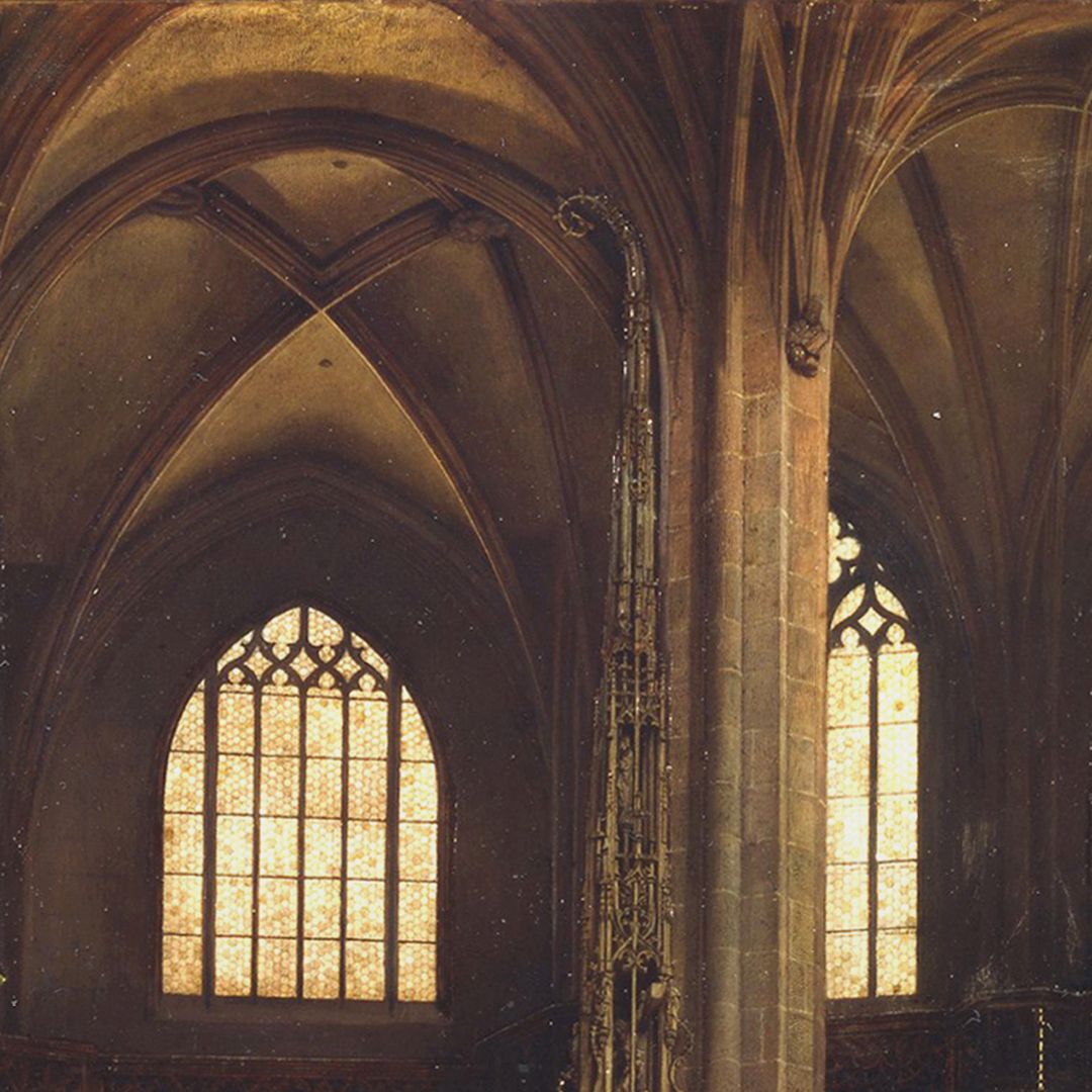 The Sacrament House (Tabernacle) by Adam Kraft in the Lorenzkirche Top of the sacrament house and the vaulting