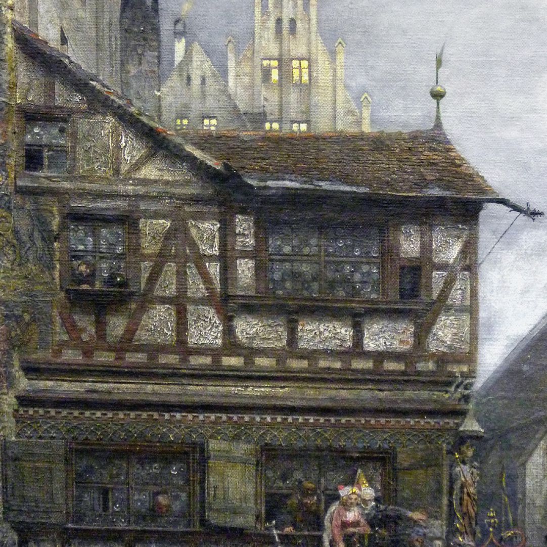 The Market Place in Nuremberg at the time of the tournament of 1496 Detail