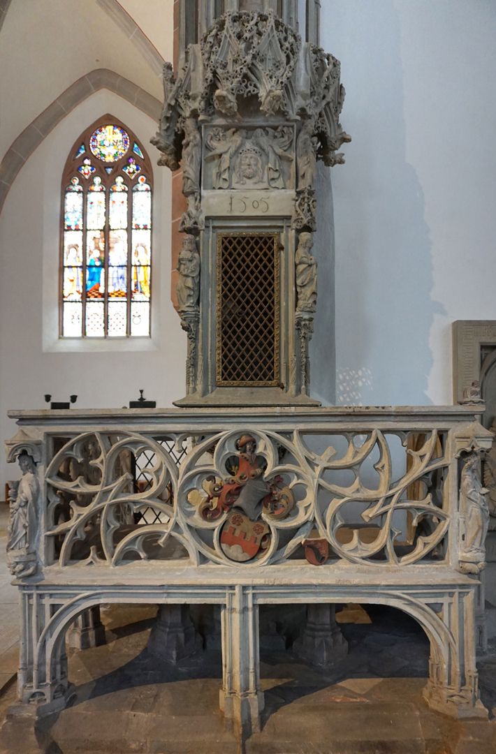 Sacrament house in Schwabach Tabernacle and ambulatory stage from the south