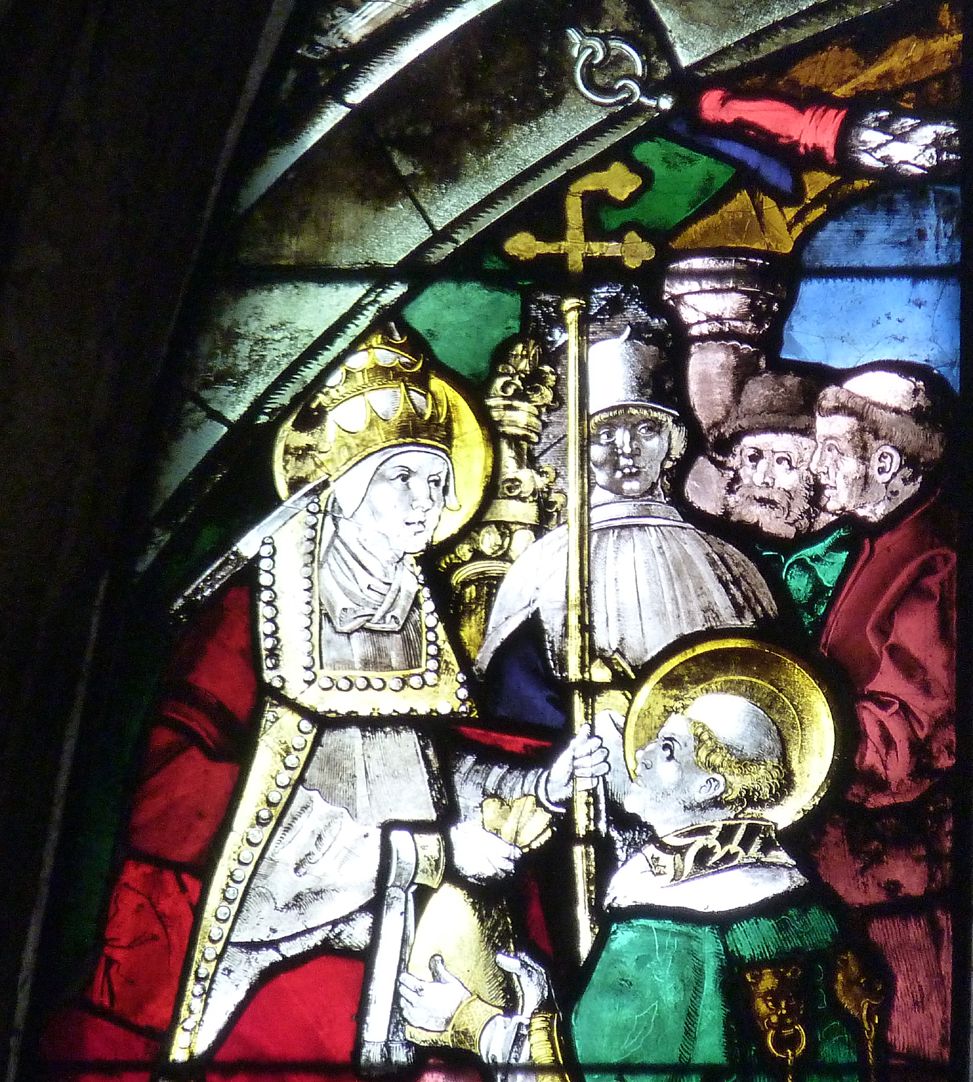 Schmidmayer-Fenster Detail Sixtus und Lorenz