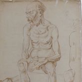 Nude study of an old man