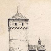 Forecourt of the castle with Heidenturm