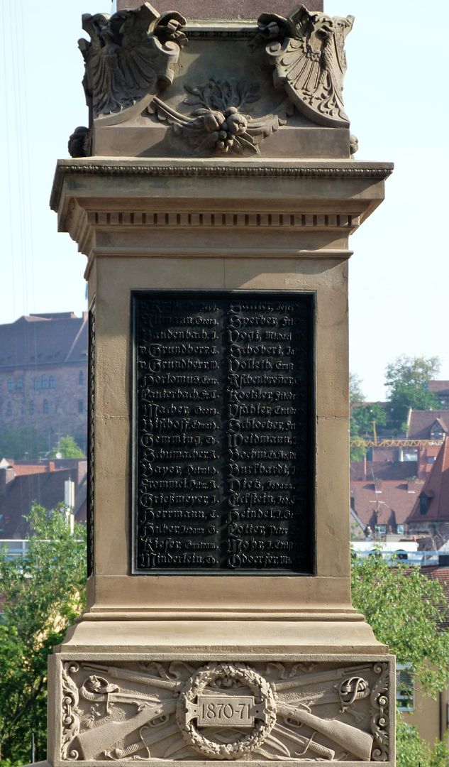 Victory column Stone base with front tablet of the deceased in Nuremberg
