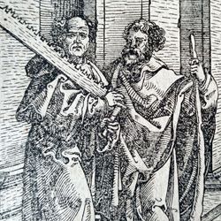 Joseph or Simon Zelotes with Judas Thaddeus or Jacobus Minor