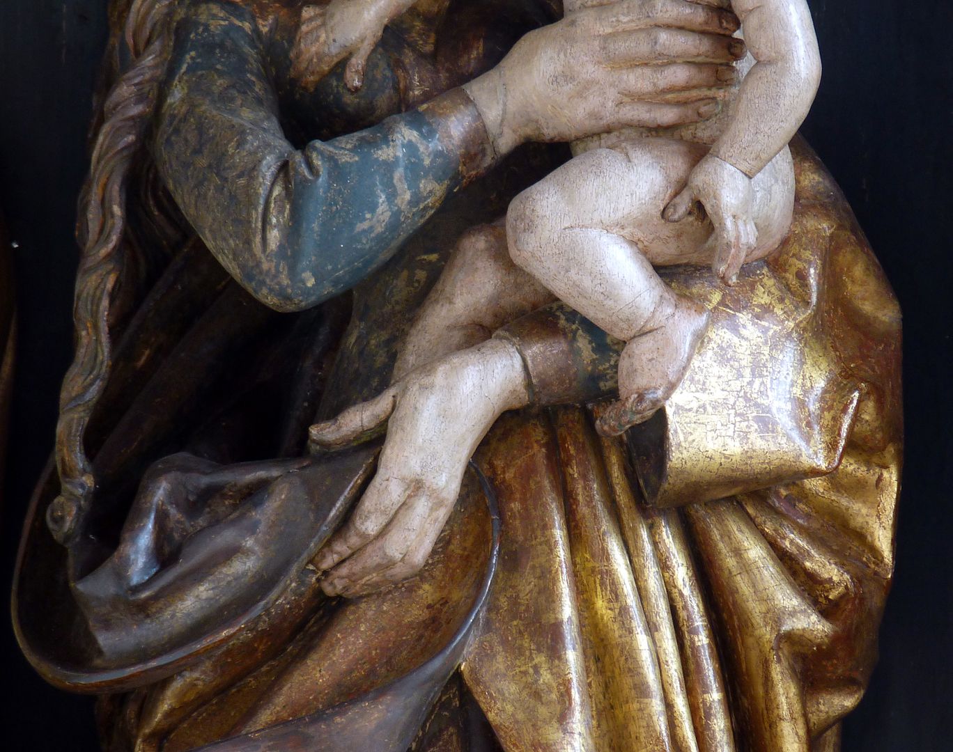St. Jobst Ottmaraltar, Detail der Maria mit dem Kinde, Umkreis des Veit Stoss, nach 1500