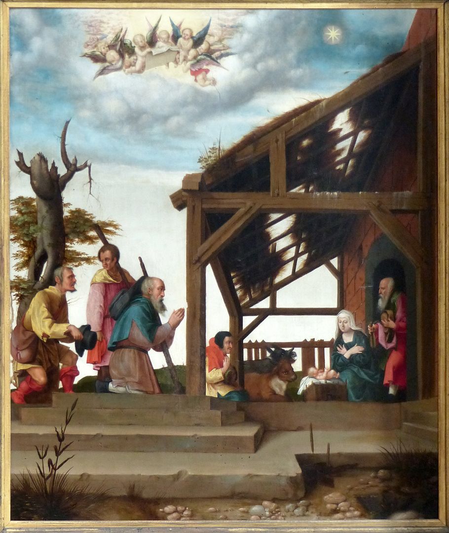 Dürer's foundation plaque Adoration of the Christ child by the shepherds