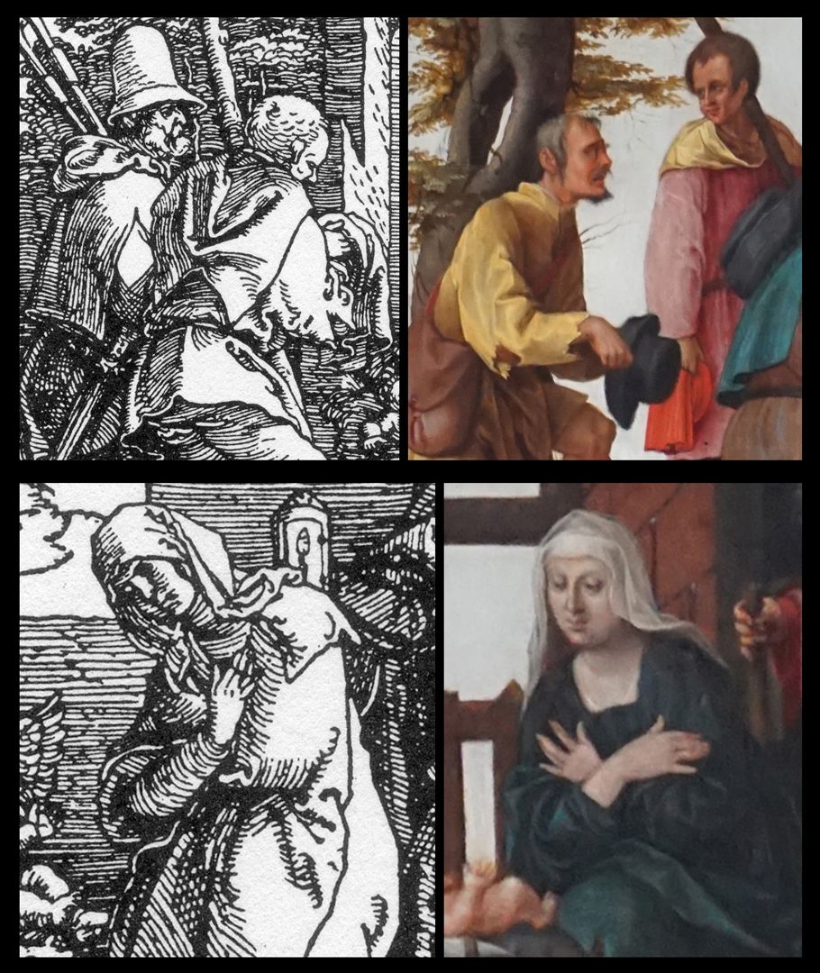 Dürer's foundation plaque Comparison images, details from: Dürer, The Little Passion, 1509 - 1511, Birth of Jesus