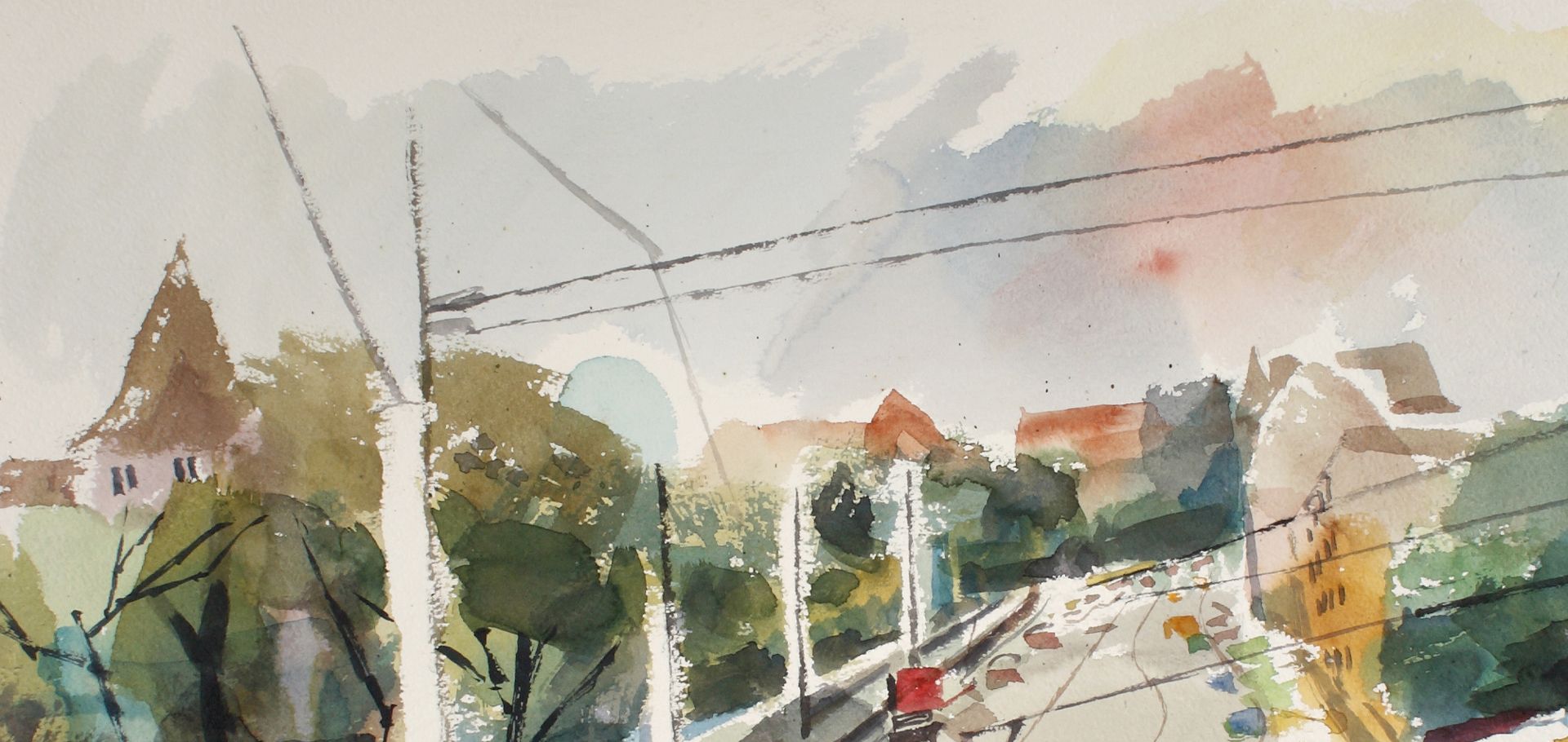 Tramway at the moat upper half of the picture