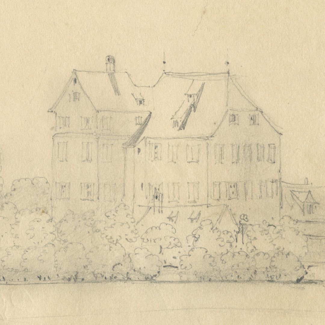 Sketchbook with views of Streitberg and Neideck / incl. Hallerweiherhaus in Nuremberg Picture Hallerweiherhaus (destroyed in 1944), Hainstraße (see: Castles and manor houses / Giersch, Schlunk and v. Haller)