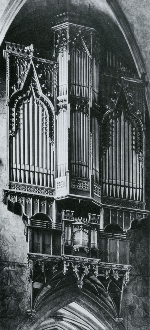 Traxdorfer Orgel Foto entstanden vor dem Umbau 1937 (Fotoquelle: Die Orgeln von St. Sebald / Verein zur Förderung der Kirchenmusik an St. Sebald-Nürnberg e.V. / ohne Jahresangabe / nach 1978)
