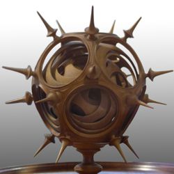 Sphere on a bowl, twelvefold turned into one another