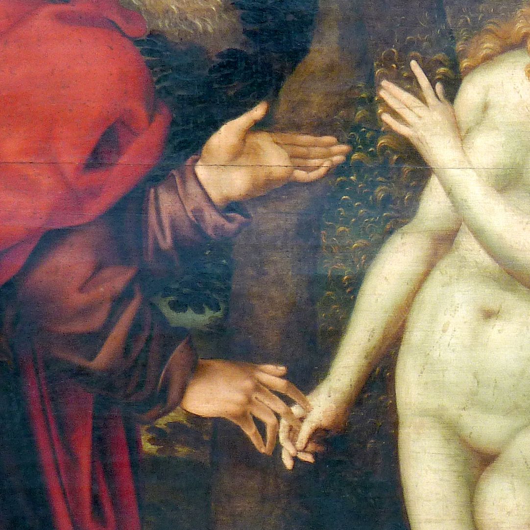 Remembrance picture of the family Behaim God creates Eve, pulling her out of Adam´s side, detail