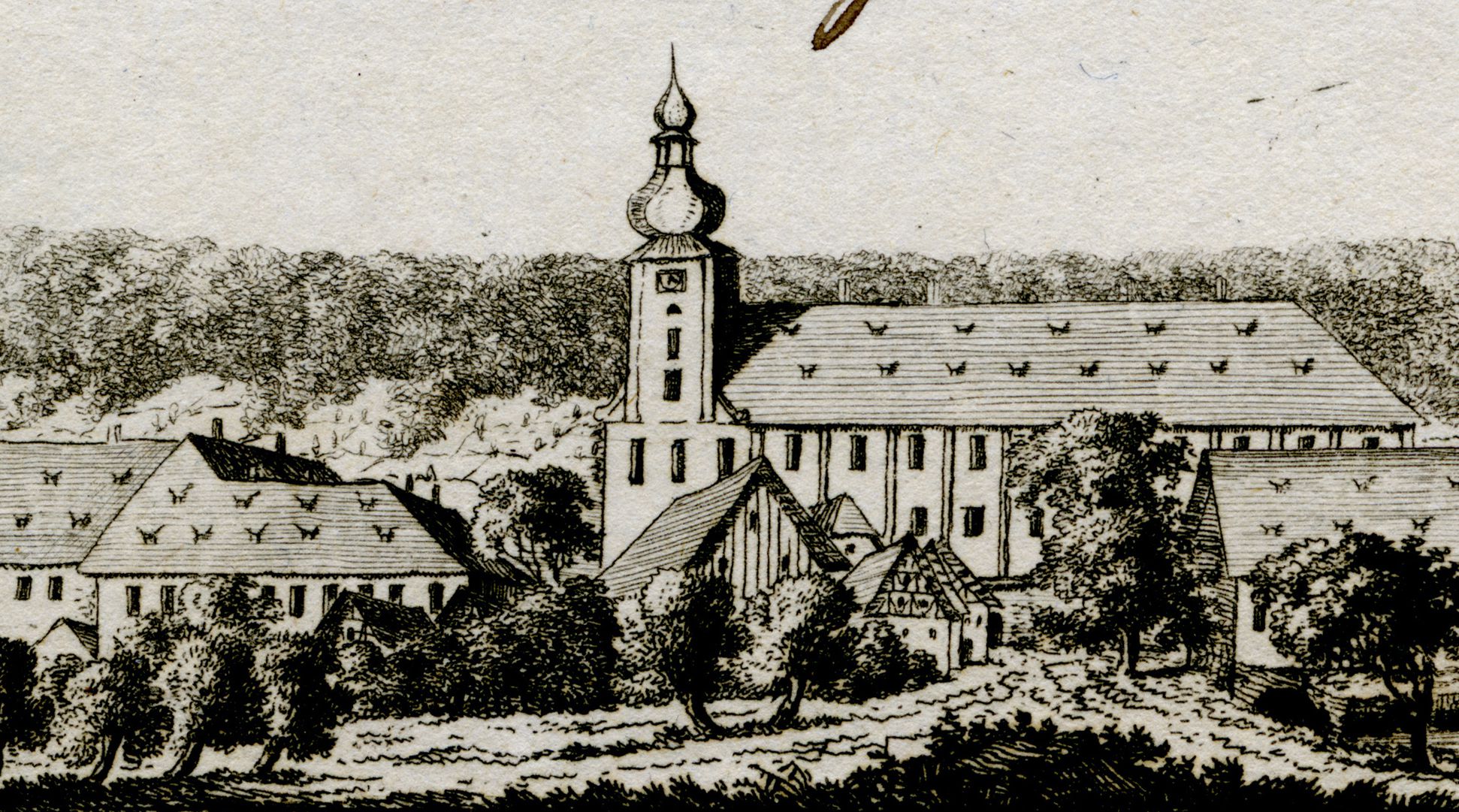 Weisennohe bey Graefenberg (Weißenohe) Detail view with abbey church
