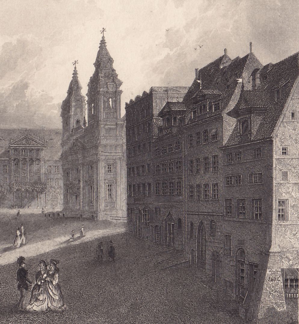 Egidienplatz at Nuremberg Detail view of the right half of the sheet