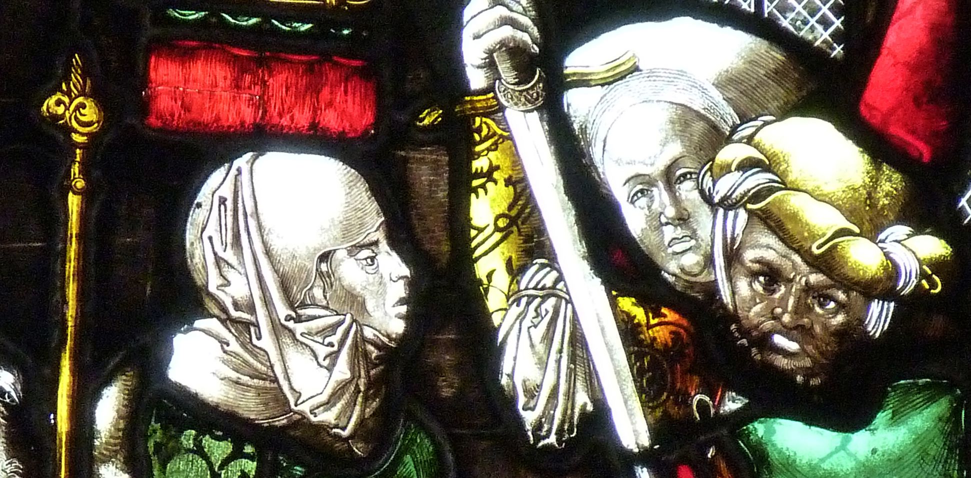 St. Bartholomäus, Chorfenster n II Dritte Zeile, Fenster b, Kindermord zu Bethlehem, Detail