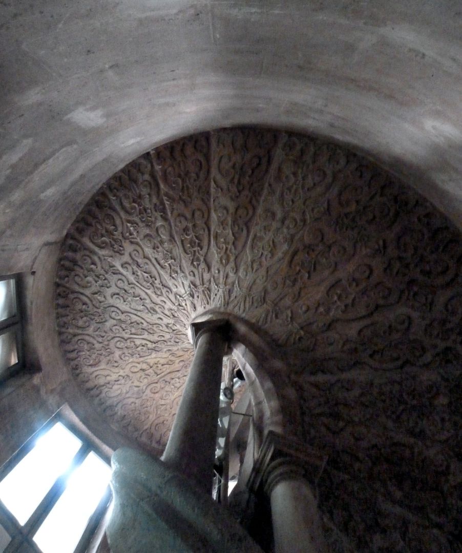 Peller House Stairwell, spiral from below