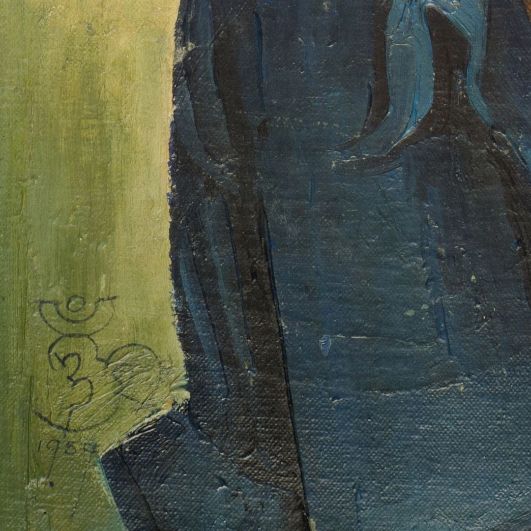 Selfportrait with Anngret Artist´s signature in the left lower corner